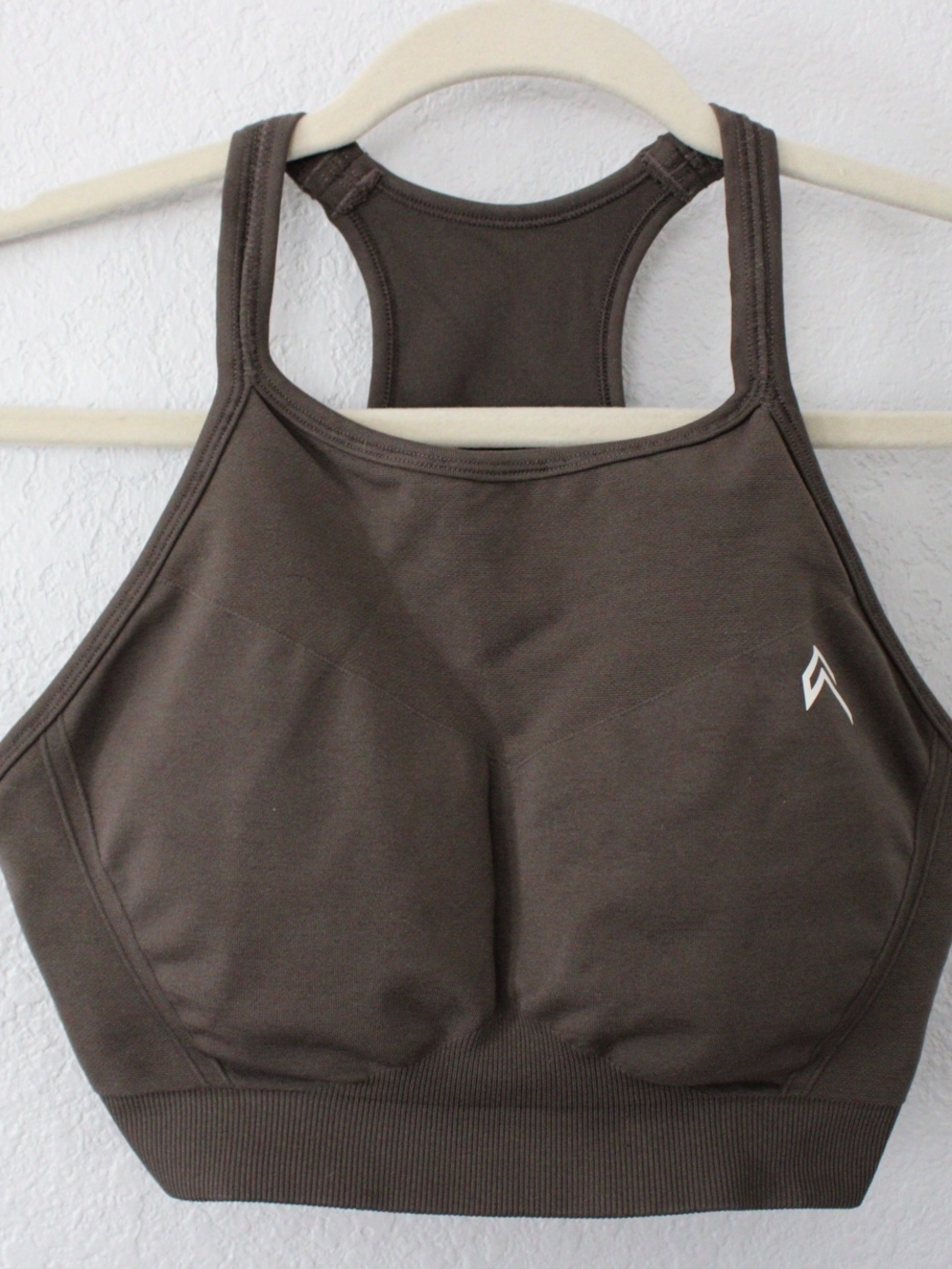 Oner Active, Effortless Seamless High Neck Bralette | Deep Taupe 